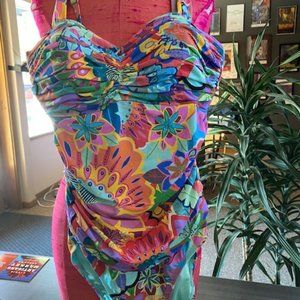 Bleu/Rod Beattie Size 10 One-Piece Swimsuit